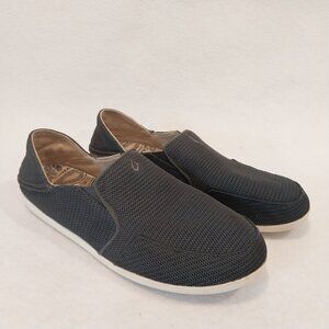 Olukai Shoes Womens 8.5 Black Gray Slip On Breathable Mesh Comfort Sneakers